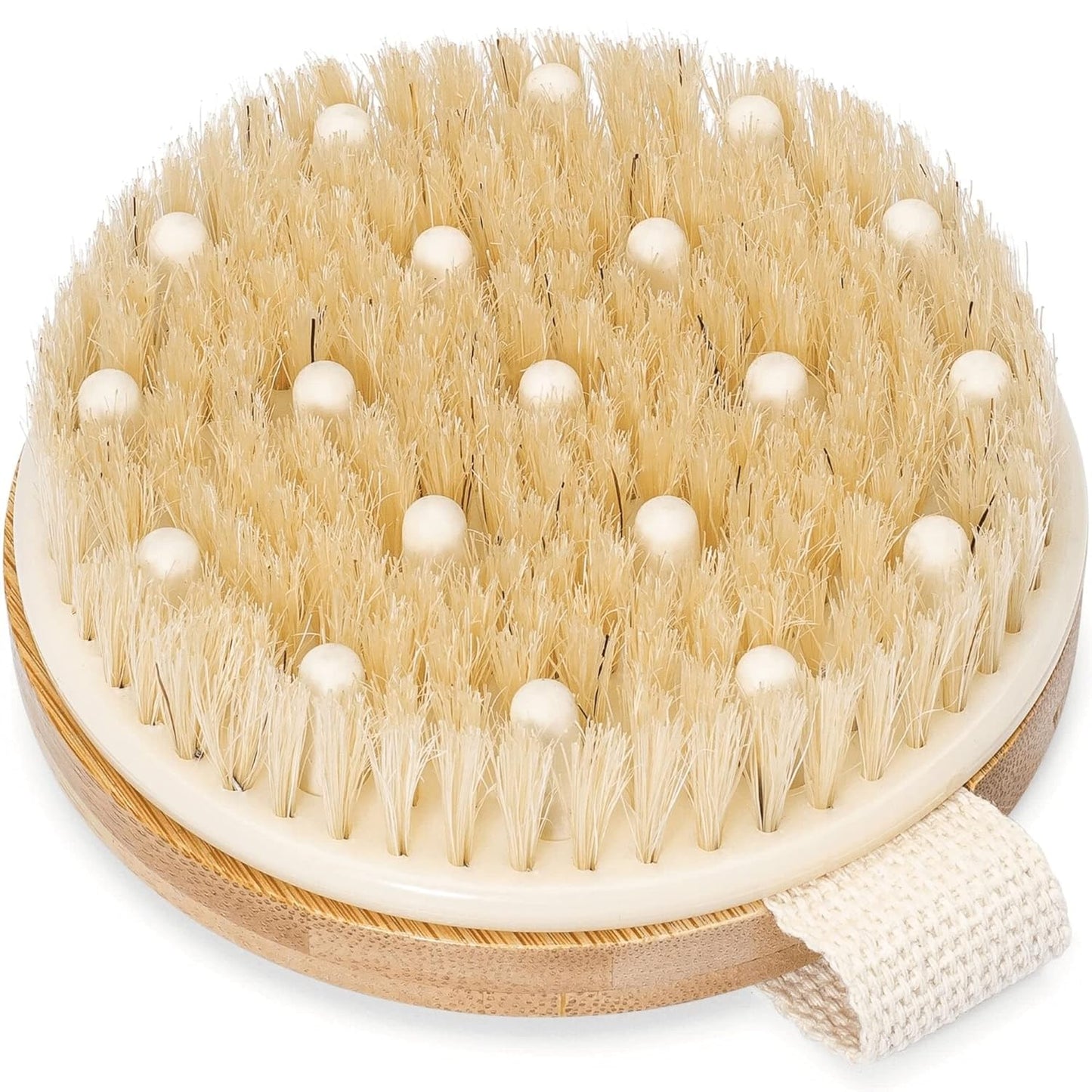 Dry Brushing Body Brush - Best for Exfoliating Dry Skin, Lymphatic Drainage and Cellulite Treatment - Organic Spa Exfoliation and Massage Scrub Brush with Natural Boar Bristles