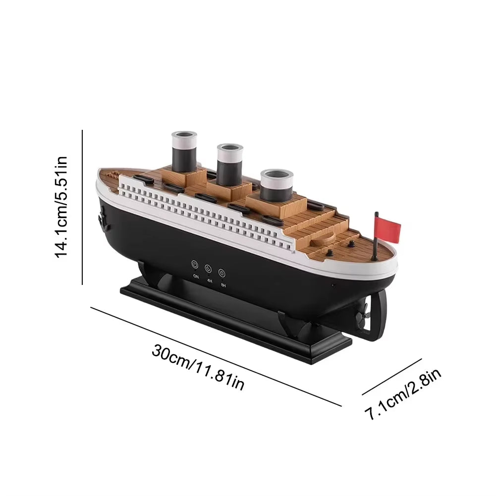 Design Titanic Ship Model Air Humidifier USB Home 250Ml Essential Oil Jellyfish Smoke Ring Spray Aroma Diffuser Remote Control