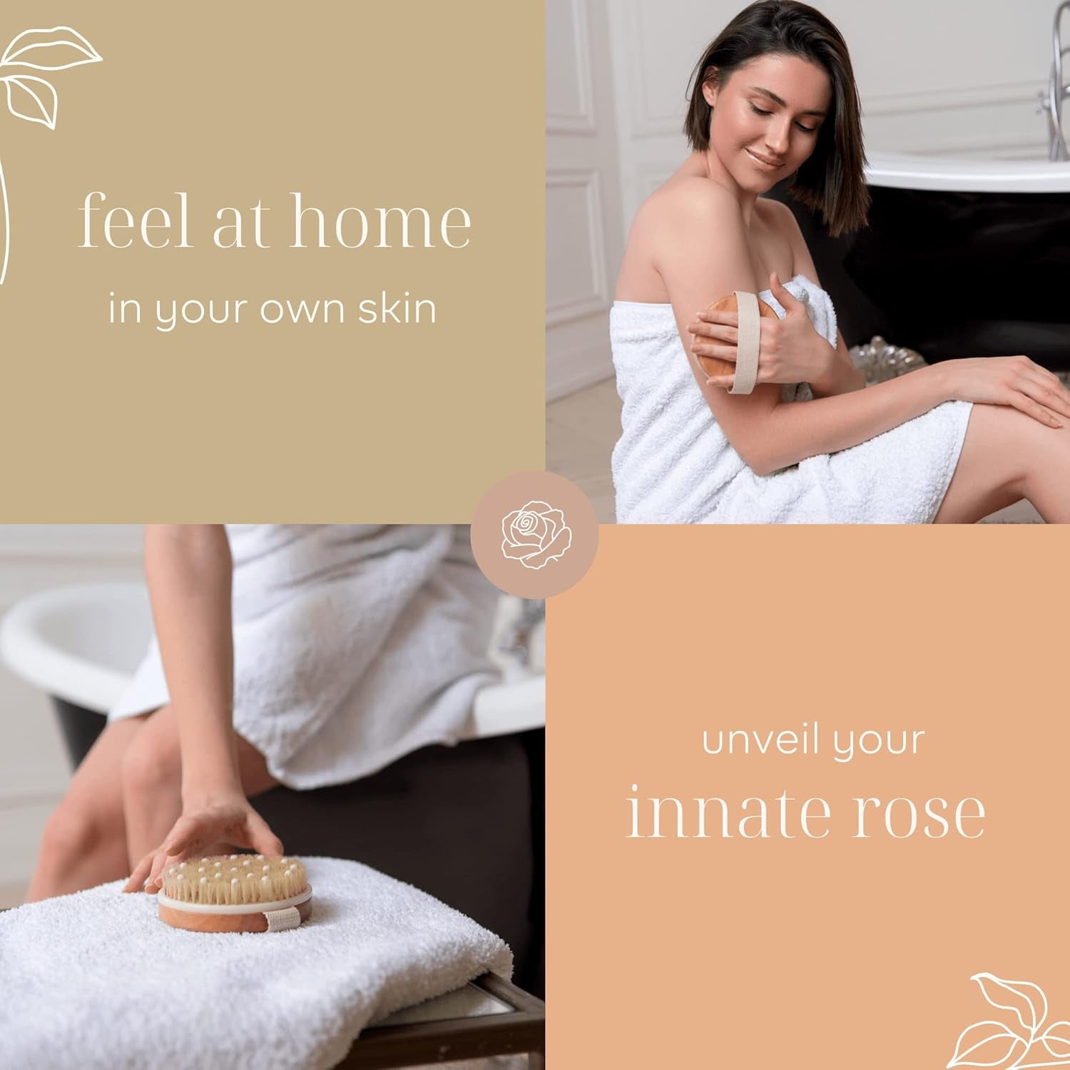 Dry Brushing Body Brush - Best for Exfoliating Dry Skin, Lymphatic Drainage and Cellulite Treatment - Organic Spa Exfoliation and Massage Scrub Brush with Natural Boar Bristles