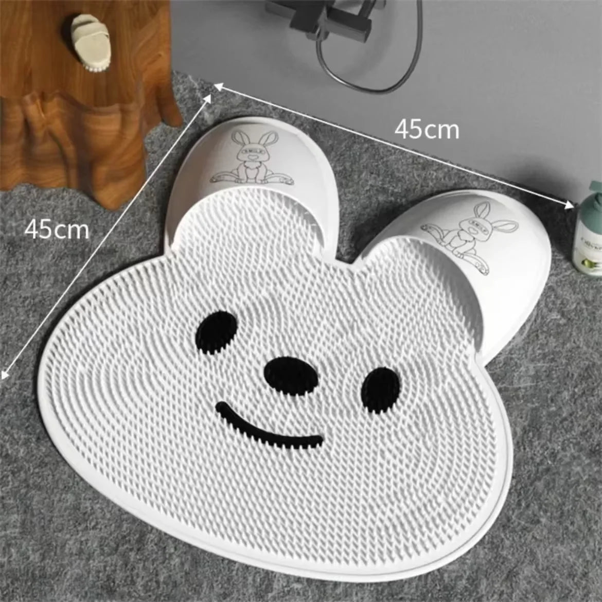 Bathing anti Slip Mat Exfoliating Shower Massage Scraper Bathroom Non-Slip Bath Mat Back Massage Brush Silicone Foot Wash Mat